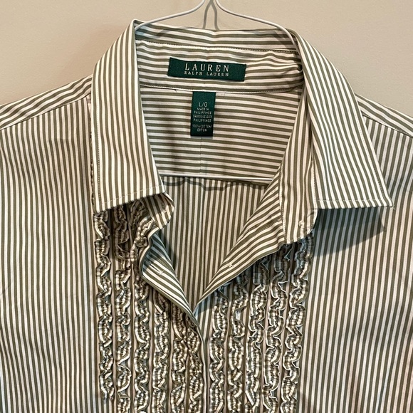 Ralph Lauren Olive Green Button Down Size L - Picture 2 of 4